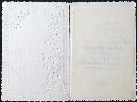 Starožitné přání - Dvoulist + přání vložené uvnitř - Tlačený - Přání v Němčině - Obrázek 2