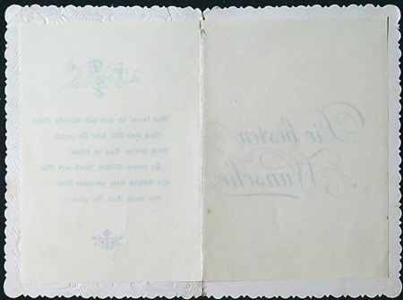 Starožitné přání - Dvoulist + přání vložené uvnitř - Tlačený - Přání v Němčině - Obrázek 4