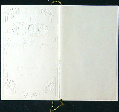 Starožitné přání - Dvoulist + přání vložené uvnitř - Tlačený - SRDEČNÉ PŘÁNÍ k sňatku - Obrázek 2