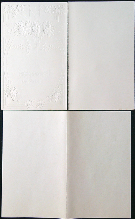 Starožitné přání - Dvoulist + přání vložené uvnitř - Tlačený - SRDEČNÉ PŘÁNÍ k sňatku - Obrázek 6