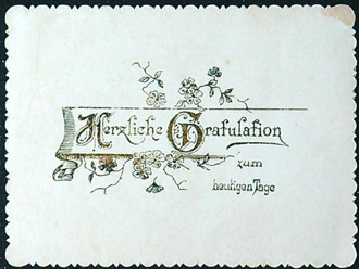 Starožitné přání - Tlačený - Přání v Němčině (VI)