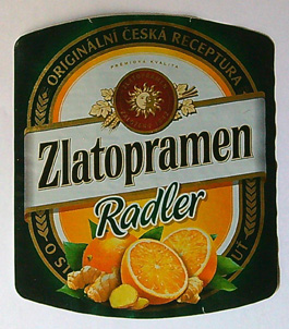 Etiketa - Pivo - ZLATOPRAMEN Radler - Pomeranč zázvor