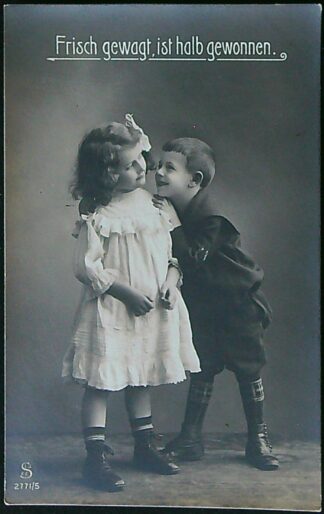Pohlednice - Žánrová - Děti - Frisch gewagt, ist halb gewonnen