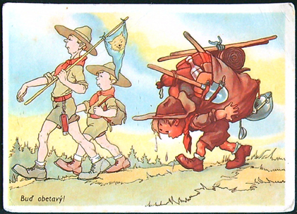 Junák, Skaut, Tramp - Pohlednice - Salač - Buď obetavý!