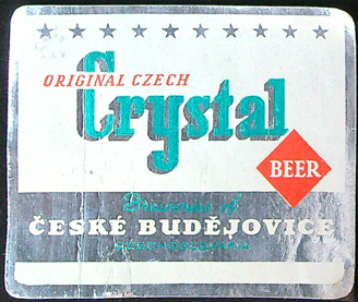 Etiketa - Pivo - ČESKÉ BUDĚJOVICE - CZECHOSLOVAKIA - ORIGINAL CZECH - CRYSTAL BEER (II)