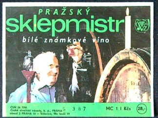 Etiketa - Víno - PRAHA - PRAŽSKÝ SKLEPMISTR (MC 1l Kčs 28,-) (I)