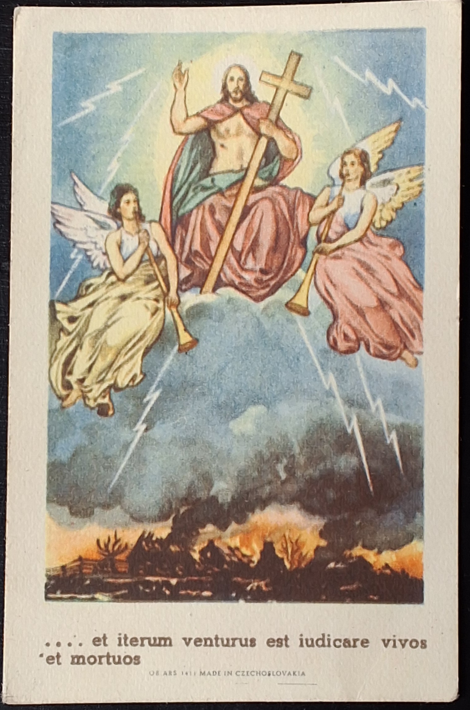 Svatý obrázek - ANDĚLÉ S JEŽÍŠEM KRISTEM V NEBI