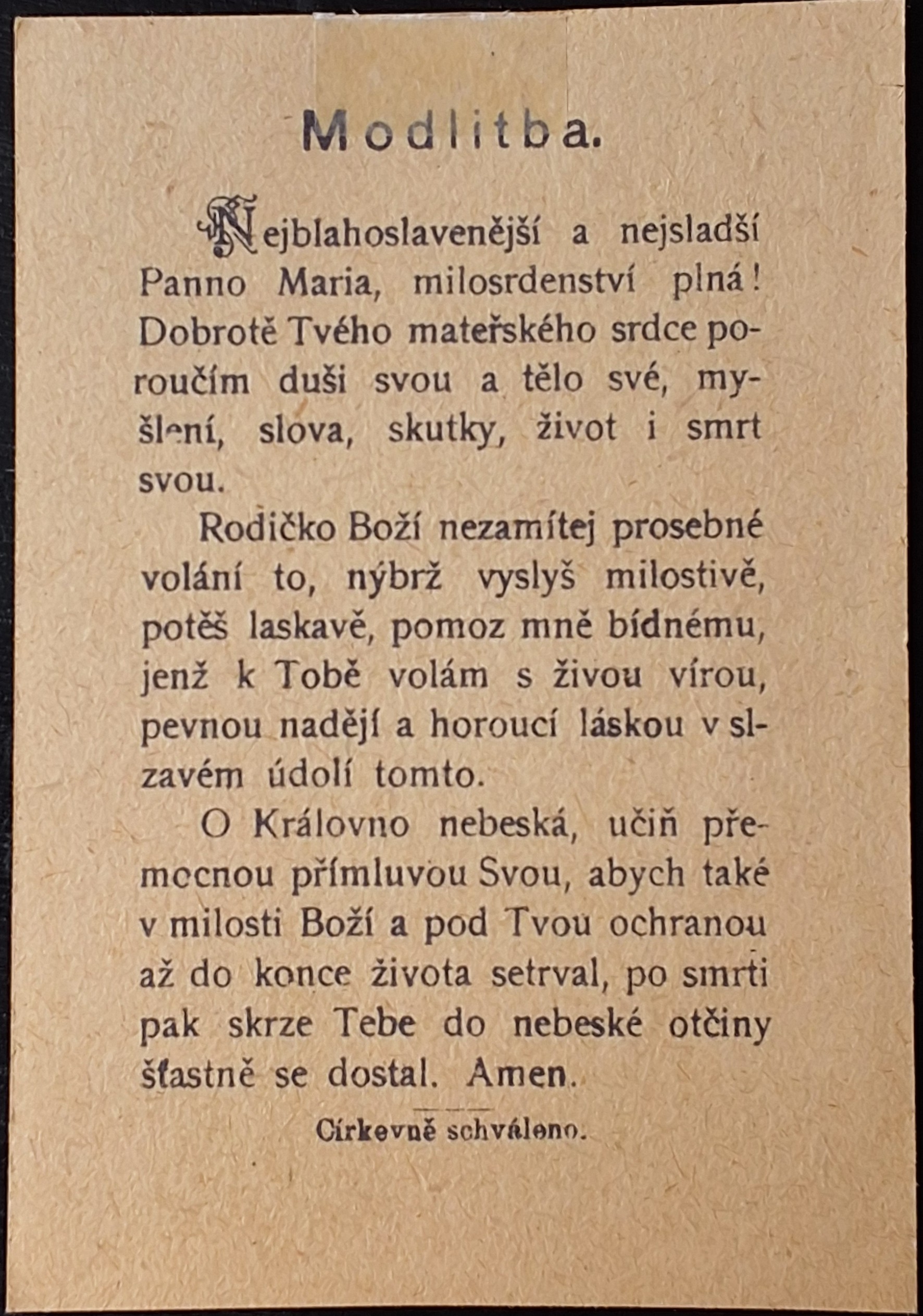 Svatý obrázek - BLAHOSL. P. MARIA NA SV. HOŘE. + MODLITBA - Obrázek 2