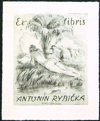 Ex Libris - K. Hojden - Antonín Rybička (1944)