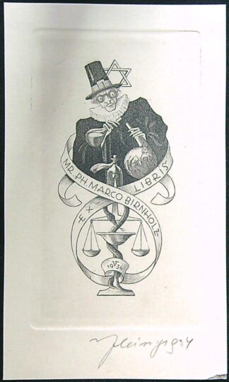 Ex Libris - V. Fleissig - DR. PH. Marco Birnholz (1934)