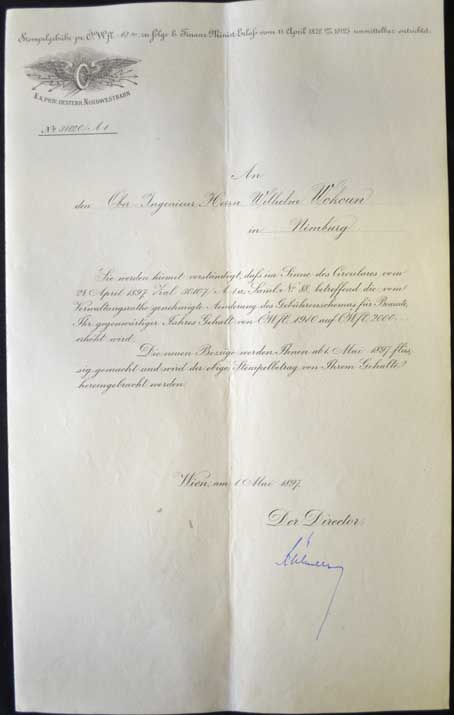 Dokument - Ostatní - K.k.Priv.Oesterr Nordwestbahn 1897 , železnice