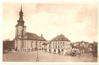 Pohlednice - Okres Děčín - Varnsdorf - Kostel a radnice