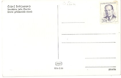 Pohlednice - Okres Děčín - České Švýcarsko - Soutěska Julia Ďuriše - Přístaviště člunů - Obrázek 2