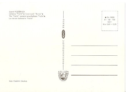 Pohlednice - Okres Nymburk - Lázně Poděbrady - Léčebna Fučík (Velký formát) - Obrázek 2