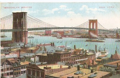 Pohlednice - USA - New York - Brooklyn Bridge